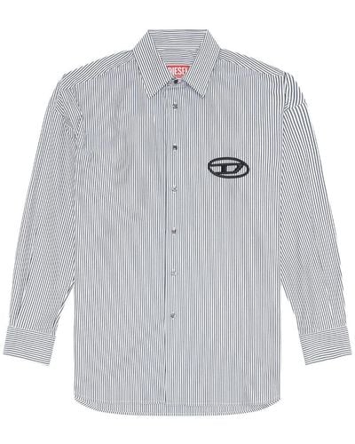 DIESEL S-douber Overhemd Met Geborduurd Logo - Grijs