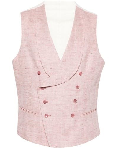 Tagliatore Shawl-lapels Double-breasted Waistcoat - Pink