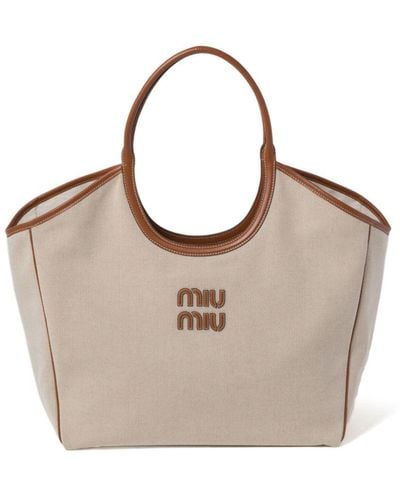 Miu Miu Ivy ハンドバッグ - ナチュラル