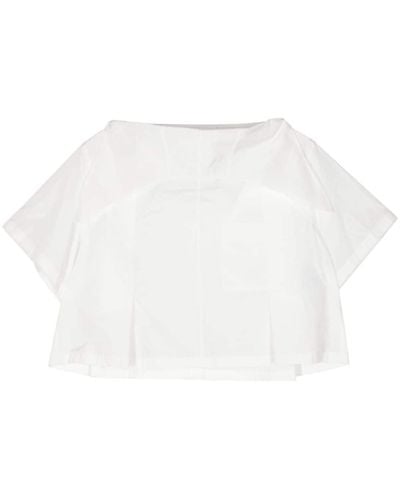 Toga Wide Style Cropped Top - White