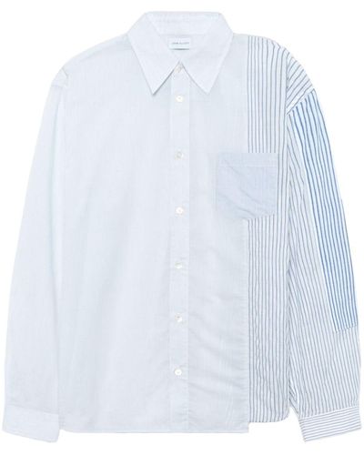 John Elliott Camisa a paneles con múltiples rayas - Blanco