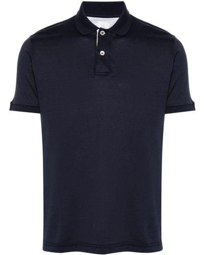 Eleventy Cotton Jersey Polo Shirt - Blue