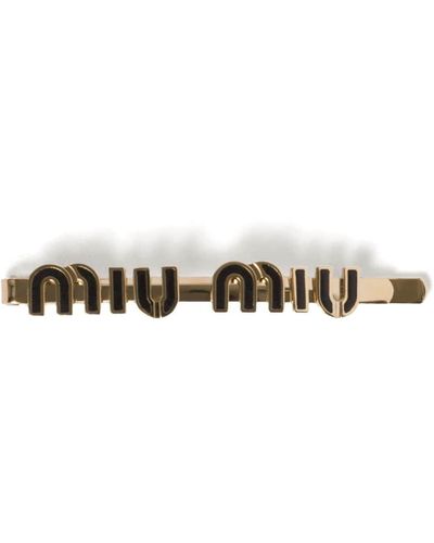Miu Miu Haarspeld Met Logo - Metallic