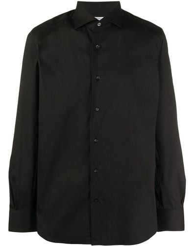 Mazzarelli Camisa ajustada con botones - Negro