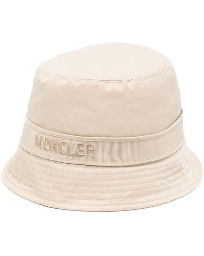 Moncler Logo-embroidered Bucket Hat - Natural