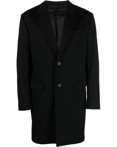 Versace Single-breasted Button Coat - Black