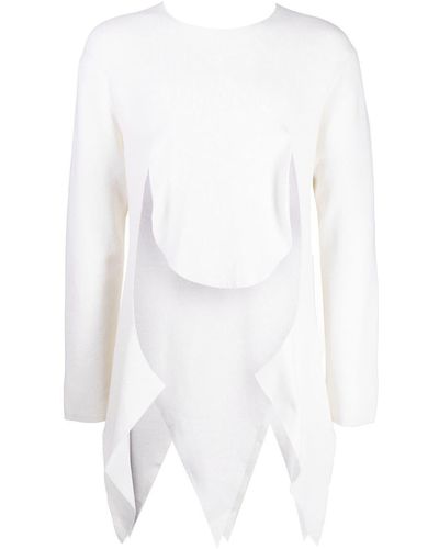 Comme des Garçons Cut-out Asymmetric Sweater - White