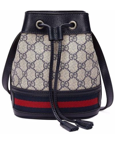 Gucci Ophidia Kleine Bucket-tas - Blauw