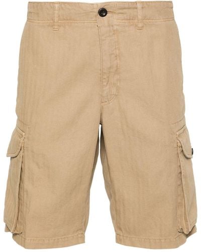 Incotex Herringbone Cargo Shorts - Natural