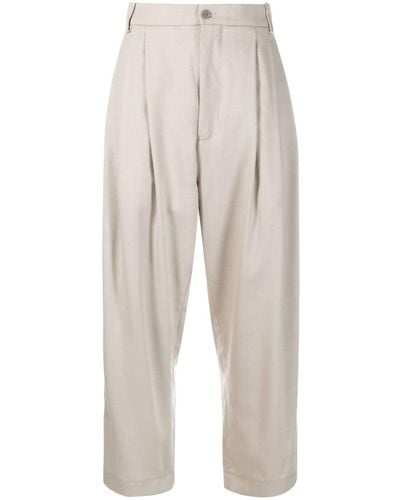 Hed Mayner High-waisted Cropped Pants - White