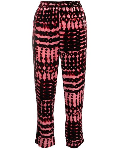 Gianluca Capannolo Abstract-print Elasticated Trousers - Red