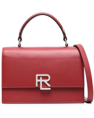 Ralph Lauren Collection Sac en cuir à plaque logo - Rouge