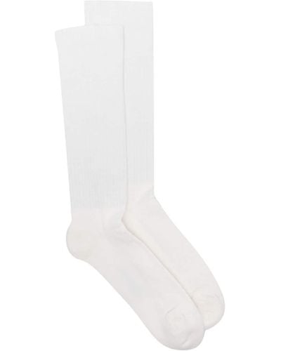 Rick Owens Luxor Patterned Intarsia-knit Socks - White