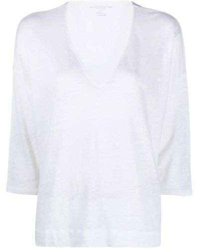Majestic Filatures V-neck Mélange Effect T-shirt - White