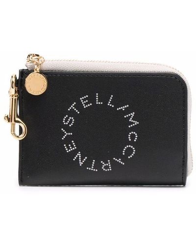 Stella McCartney Pochette zippée à logo - Noir