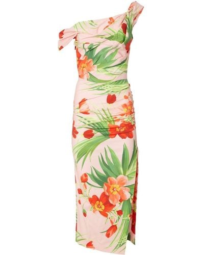 Carolina Herrera Floral-print Ruched Dress - White