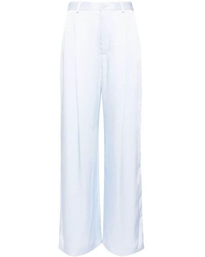 LAPOINTE Satin-weave High-waisted Trousers - White