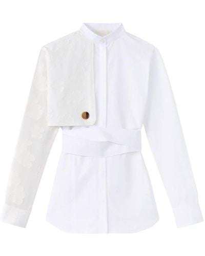 D'Estree Hans Jacquard Cotton Shirt - White