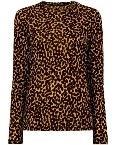 Proenza Schouler Leopard-print Long-sleeve T-shirt - Zwart