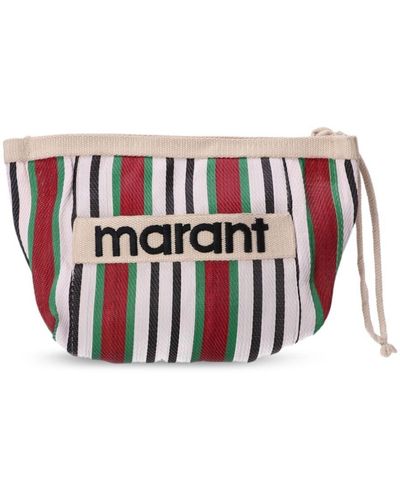 Isabel Marant Powden Gestreepte Clutch - Wit