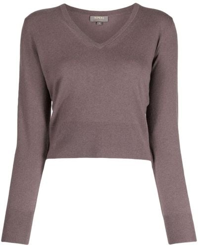 N.Peal Cashmere Fine-knit Cashmere Cropped Sweater - Brown