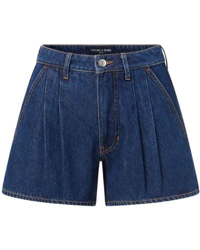 Veronica Beard Simpson Denim Mini Shorts - Blue
