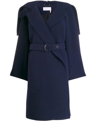 Chloé Wrap-front Belted Coat - Blue