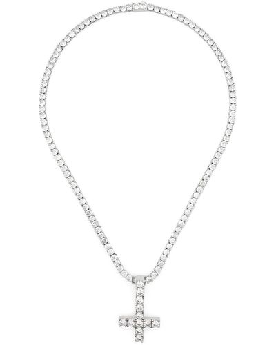 DARKAI Halskette mit Reversed Cross-Anhänger - Weiß