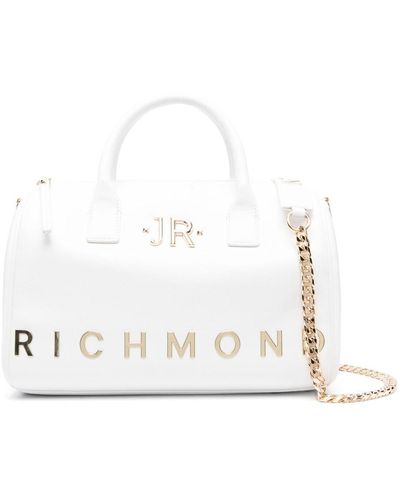 John Richmond Handtasche mit Logo - Weiß