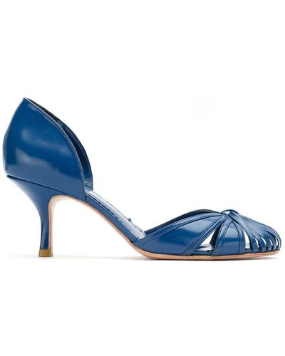 Sarah Chofakian Leather Court Shoes - Blue