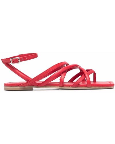 Vic Matié Strappy Leather Sandals - Red