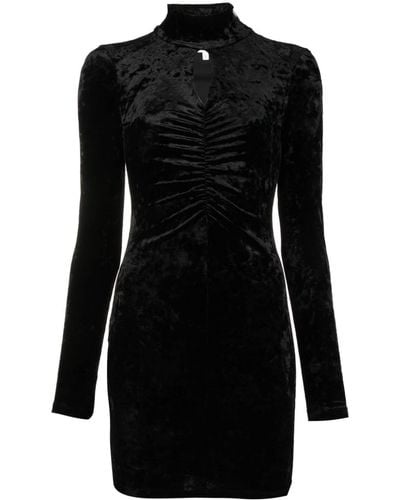 Patrizia Pepe Essential Cut-out Velvet Minidress - Black