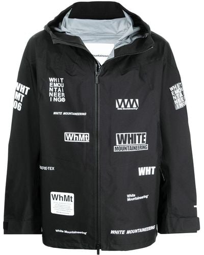 White Mountaineering Graphic-print Zip-up Lightweight Jacket - Black