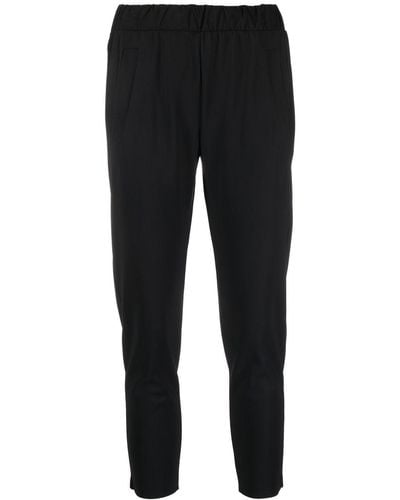 La Petite Robe Di Chiara Boni Elasticated-waistband Cropped Trousers - Black