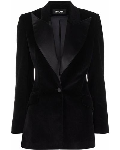 Styland Peak-lapel Blazer - Black