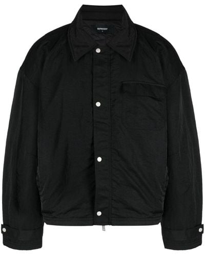 Represent Long-sleeve Shirt Jacket - Black