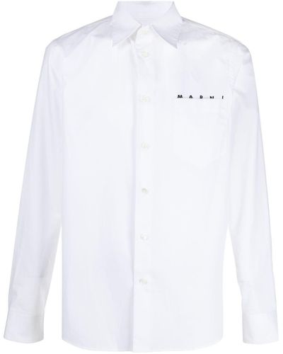 Marni Chemise à logo imprimé - Blanc