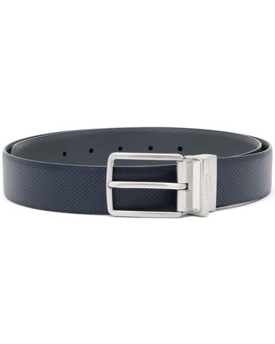 Lacoste Perforated-detail Reversible Belt - Blue