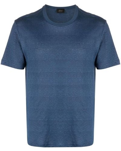 Brioni Linnen T-shirt - Blauw