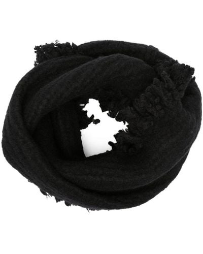 Uma Wang Frayed-edge Virgin-wool Scarf - Black