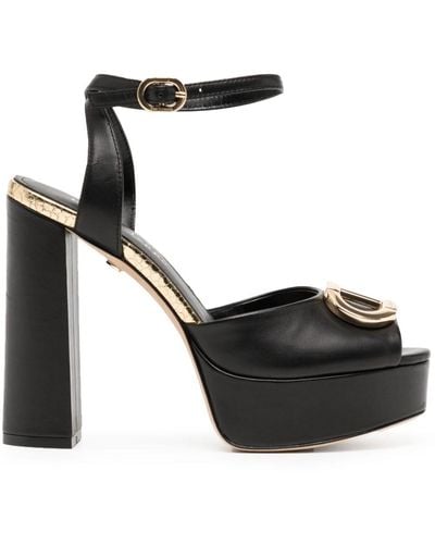 Dee Ocleppo Brigitte 85mm Leather Sandals - Black