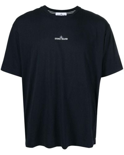 Stone Island T-shirt con stampa Compass - Blu