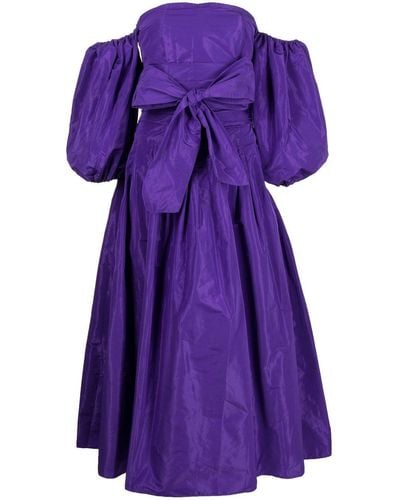 Bambah Oversize Bow Detail Gown - Purple