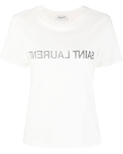 Saint Laurent T-shirt Met Logoprint - Wit