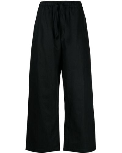 Maharishi Pantalones anchos de talle alto - Negro