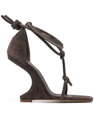 Rick Owens 115mm Cantilever Suede Sandals - Brown