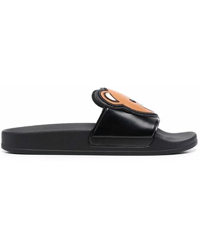 Moschino Slide Teddy Bear Sandals - Black