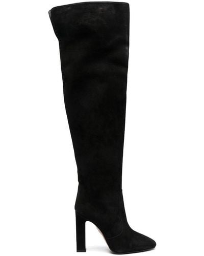 Aquazzura 130mm Knee-high Suede Boots - Black