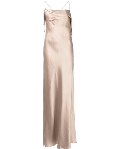 Michelle Mason Silk Cowl Neck Gown - Multicolour