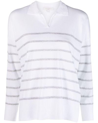 Antonelli Long-sleeve Striped Knitted Top - White
